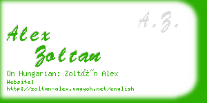 alex zoltan business card